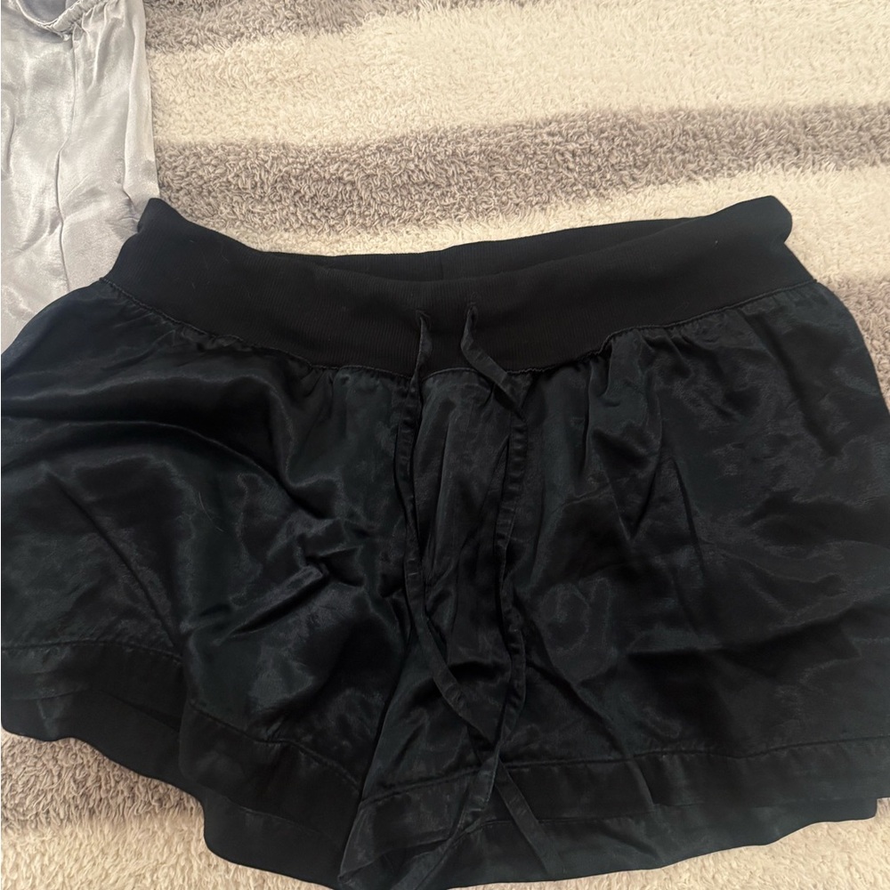 Black Satin Shorts